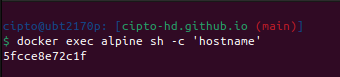 old hostname of alpine container